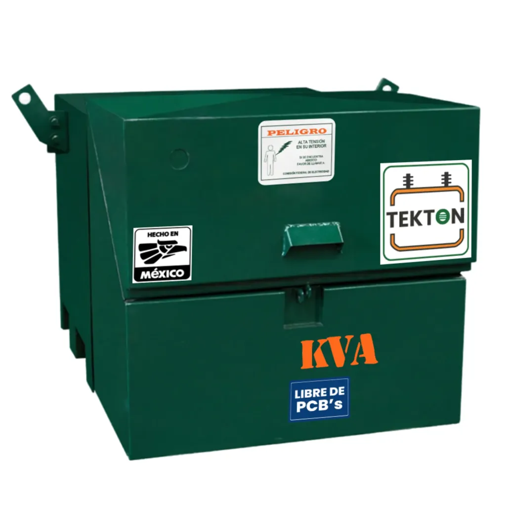 [PED-1F-J-15-13.2YT-240.1-RA-AA-AC-65-ES-M-ONAN-1B-TK] Transformador Pedestal Monofásico Norma NMX-J-285 (Capacidad 15 kVA, Tensión primaria 13200YT/7620 V, Operación Radial, Devanados Aluminio-Aluminio, Tanque y gabinete de Acero al carbón, Sobreelevación de temperatura Estándar 65 ºC, Impedancia estándar, Líquido aislante Aceite mineral dieléctrico libre de PCB, Enfriamiento ONAN, 1 boquilla)