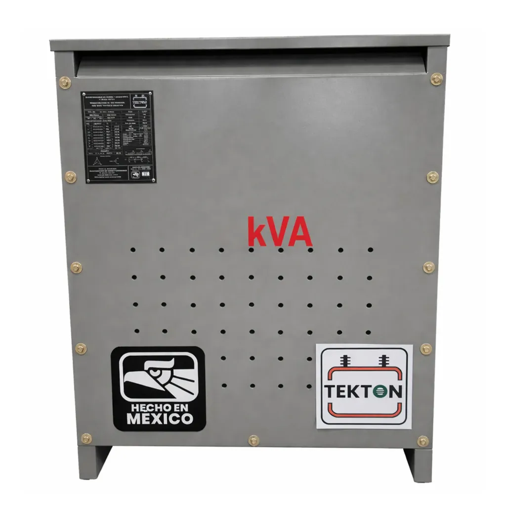 [SEBT-3F-J-5-480,460-220.1-DE-AA-ES-AN-FK1-GN1-H-R-IBVPI-TK] Transformador Tipo Seco de baja tensión versátil Trifásico Norma NMX-J-351 (Capacidad 5 kVA, Tensión primaria 480-460-440 V, Tensión secundaria 220/127 V, Conexión Delta-Estrella, Devanados Aluminio-Aluminio, Impedancia estándar, Factor K-1, Gabinete NEMA-1, Aislamiento Clase H, Reductor, Impregnado en Barniz (VPI))