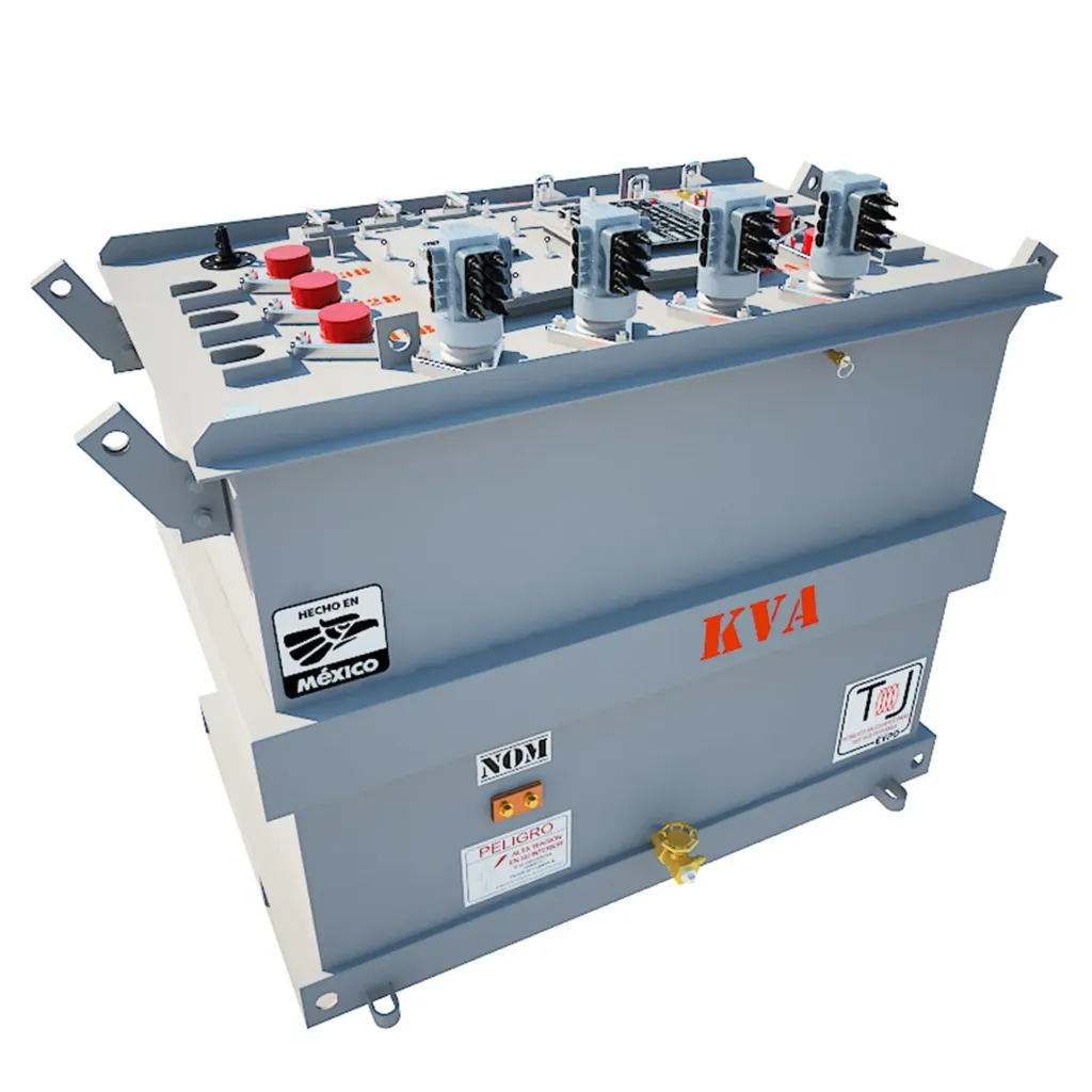 [SUM-3F-K-75-13.2YT-220.1-AN-CA-AC-65-ES-M-ONAN-SIT-SIF-CBTPZ-TJ] Transformador Sumergible Trifásico Norma K0000 CFE LAPEM (Capacidad 75 kVA, Tensión primaria 13200YT/7620 V, Tanque y gabinete de Acero al carbón, Sobreelevación de temperatura Estándar 65 ºC, Impedancia estándar, Líquido aislante Aceite mineral dieléctrico libre de PCB, Sin interruptor, Sin indicador de falla, Con boquillas tipo pozo)